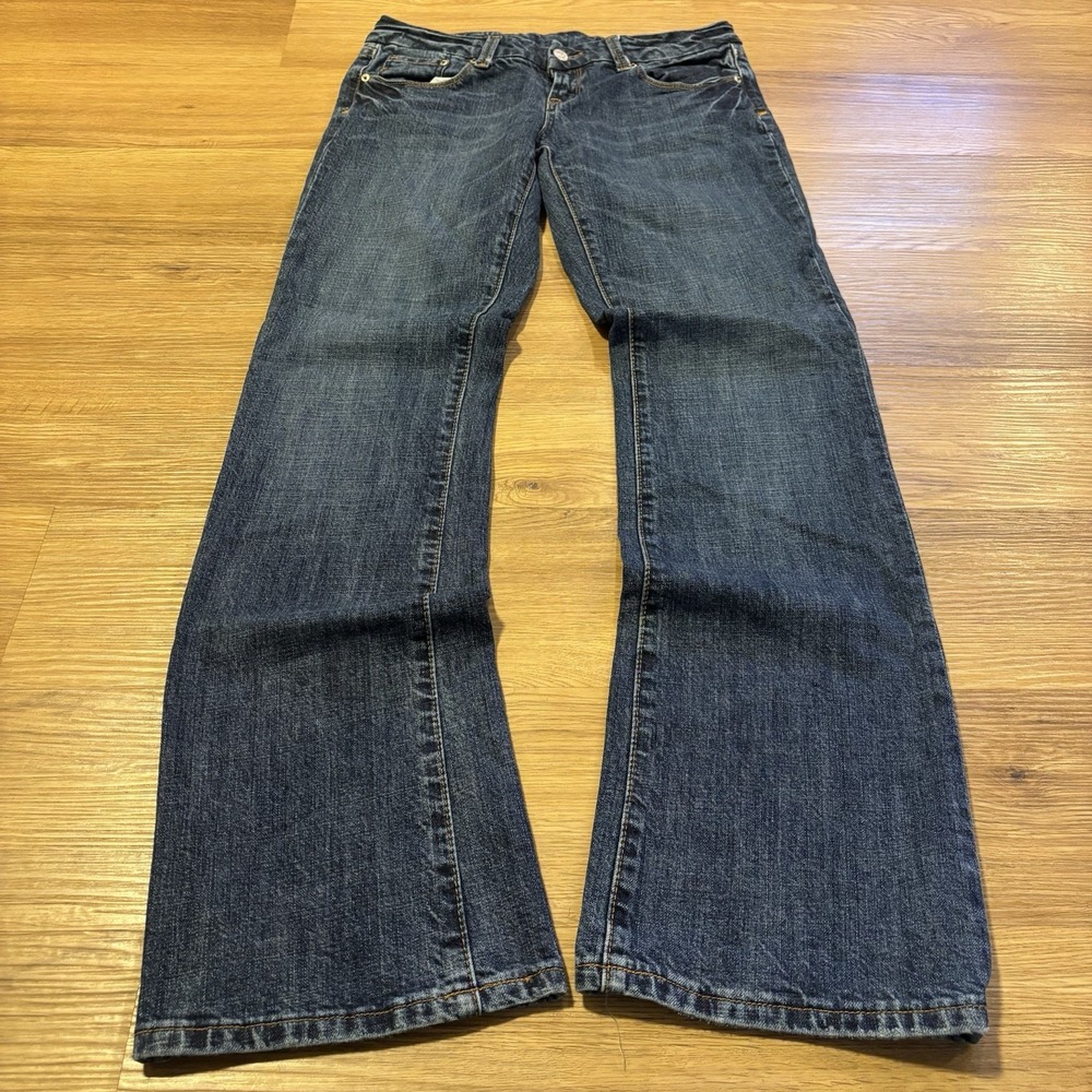 Y2K Seven7 Regular Bootcut Jeans Womens 29 *30x32 Dark Blue Whisker Fade Stretch